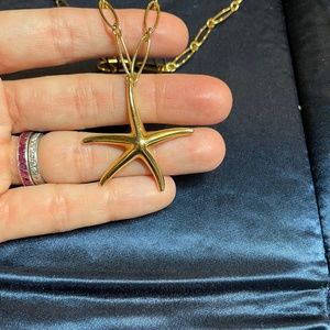 Tiffany & Co. Elsa Peretti Starfish Large Size Necklace 18k Yellow Gold - 19.5”